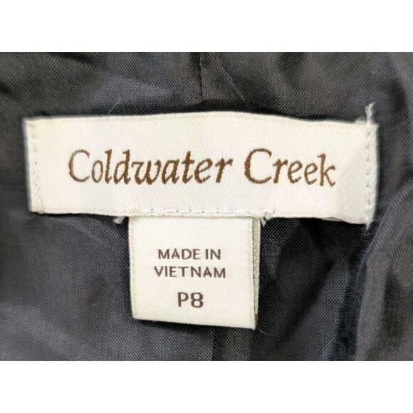 Coldwater Creek Suit Jacket Women's Size P8 Black Marbled 1 Button Lined Pockets - Picture 3 of 16